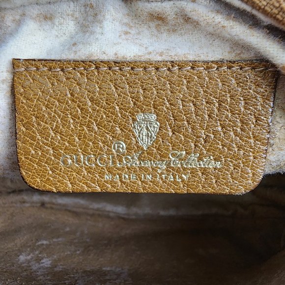 Vintage GUCCI Sherry GG Pattern Brown Leather Mini Shoulder Bag - Picture 12 of 13